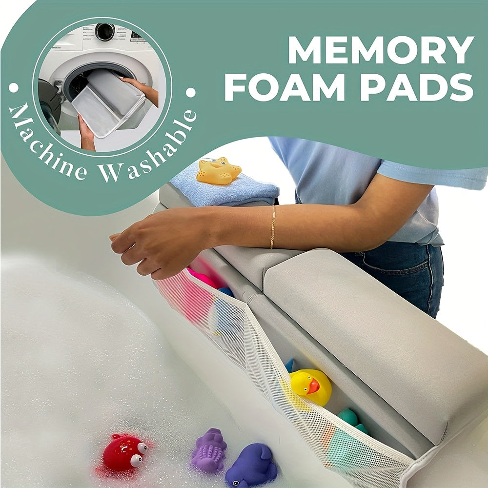 Baby Bath Kneeler & Elbow Rest Set with Memory Foam Thickest Pad