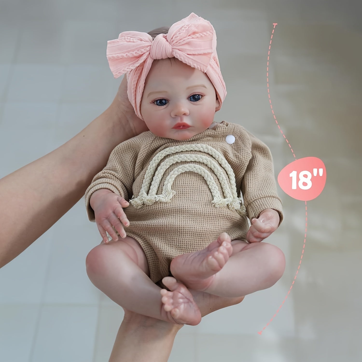 Realistic Reborn Baby Girl Doll with Soft Weighted Body Vinyl Material