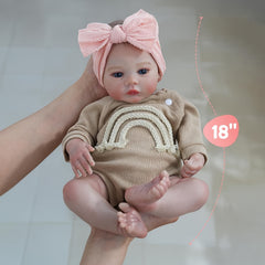 Realistic Reborn Baby Girl Doll with Soft Weighted Body Vinyl Material
