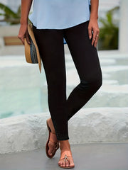 Solid Cutout Slim Pants for Women