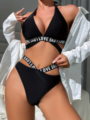 Lace Up Bra & High Waist Panties Lingerie Set