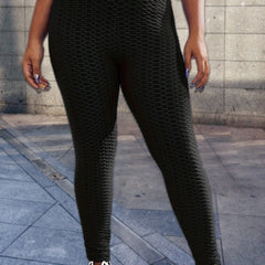 Honeycomb Textured High Rise Leggings