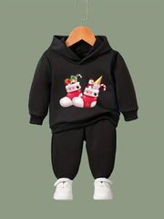 OERYUI Christmas Socks Print Girls Hoodies Jogger Pants Set For Sports