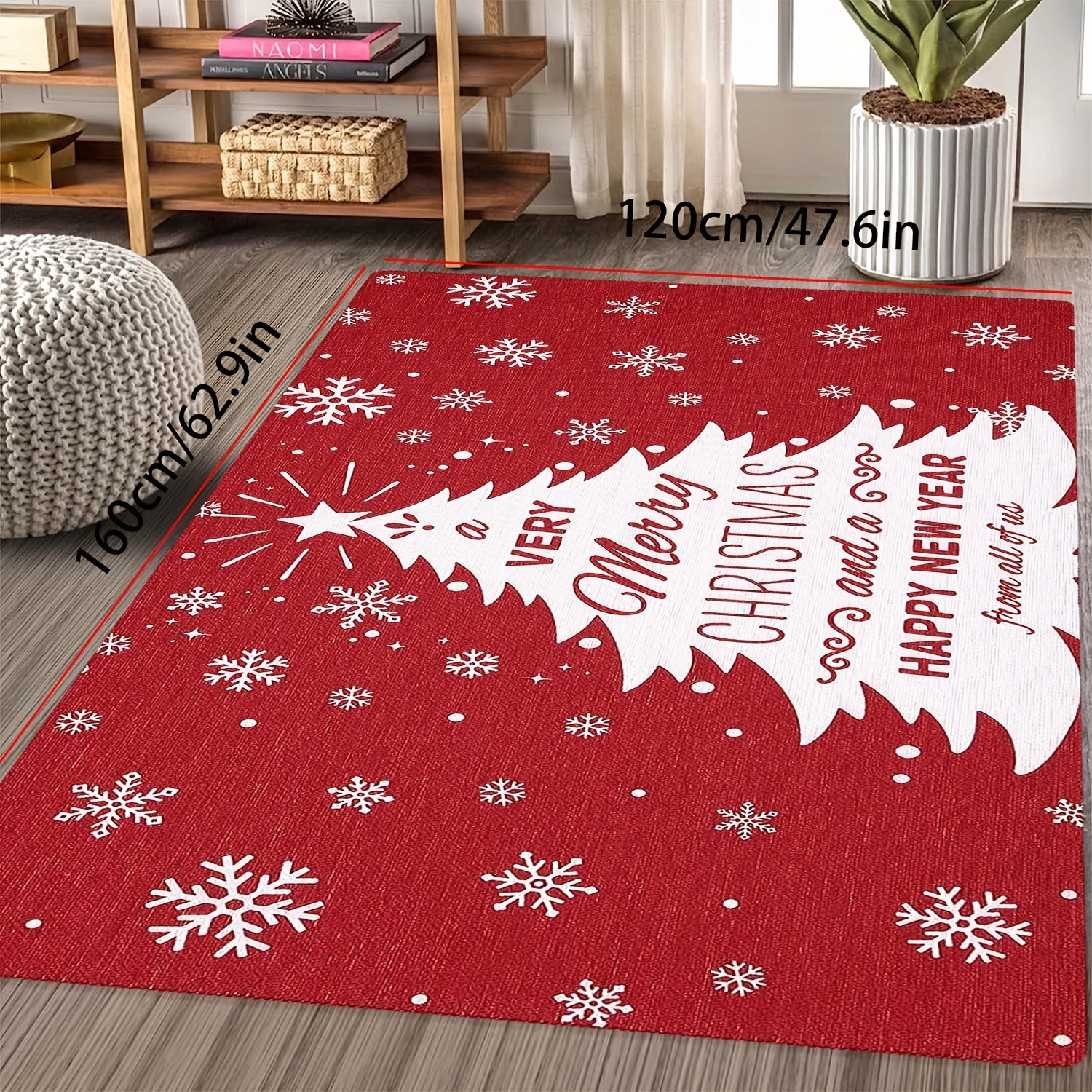 Christmas Tree Printed Floor Mat Merry Christmas Kitchen Rug