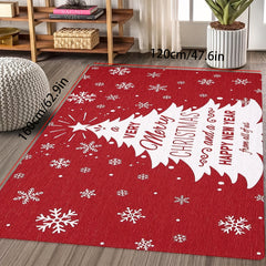 Christmas Tree Printed Floor Mat Merry Christmas Kitchen Rug