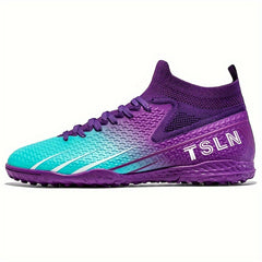 Boys High Top Turf Football Boots Outdoor Anti-skid TF Soccer Cleats