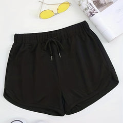 Drawstring Waist Sports Shorts for Women