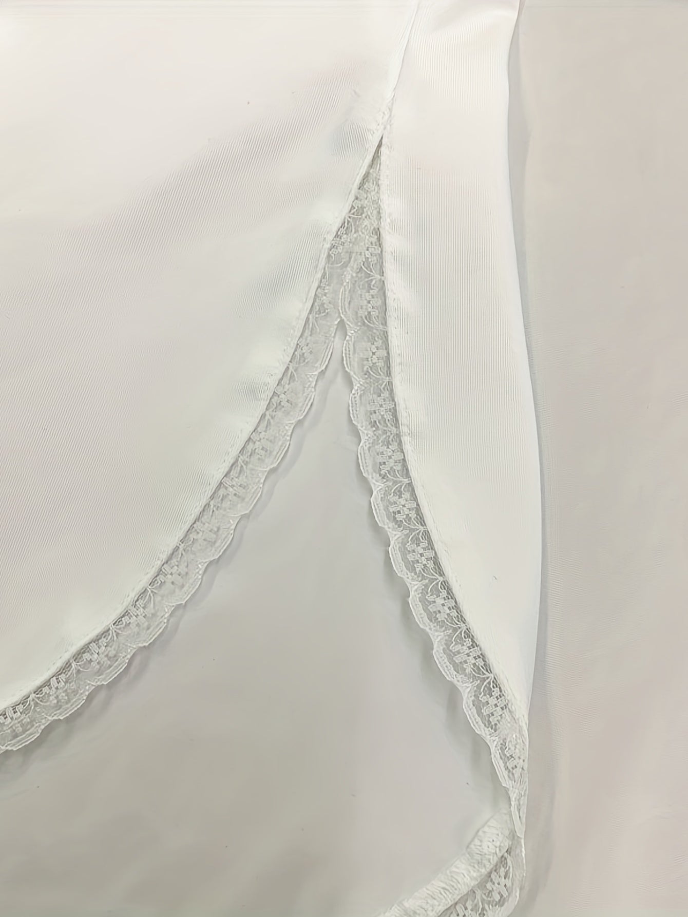 Lace Trim Solid Skirt Sexy Stretch Half Slips Petticoat