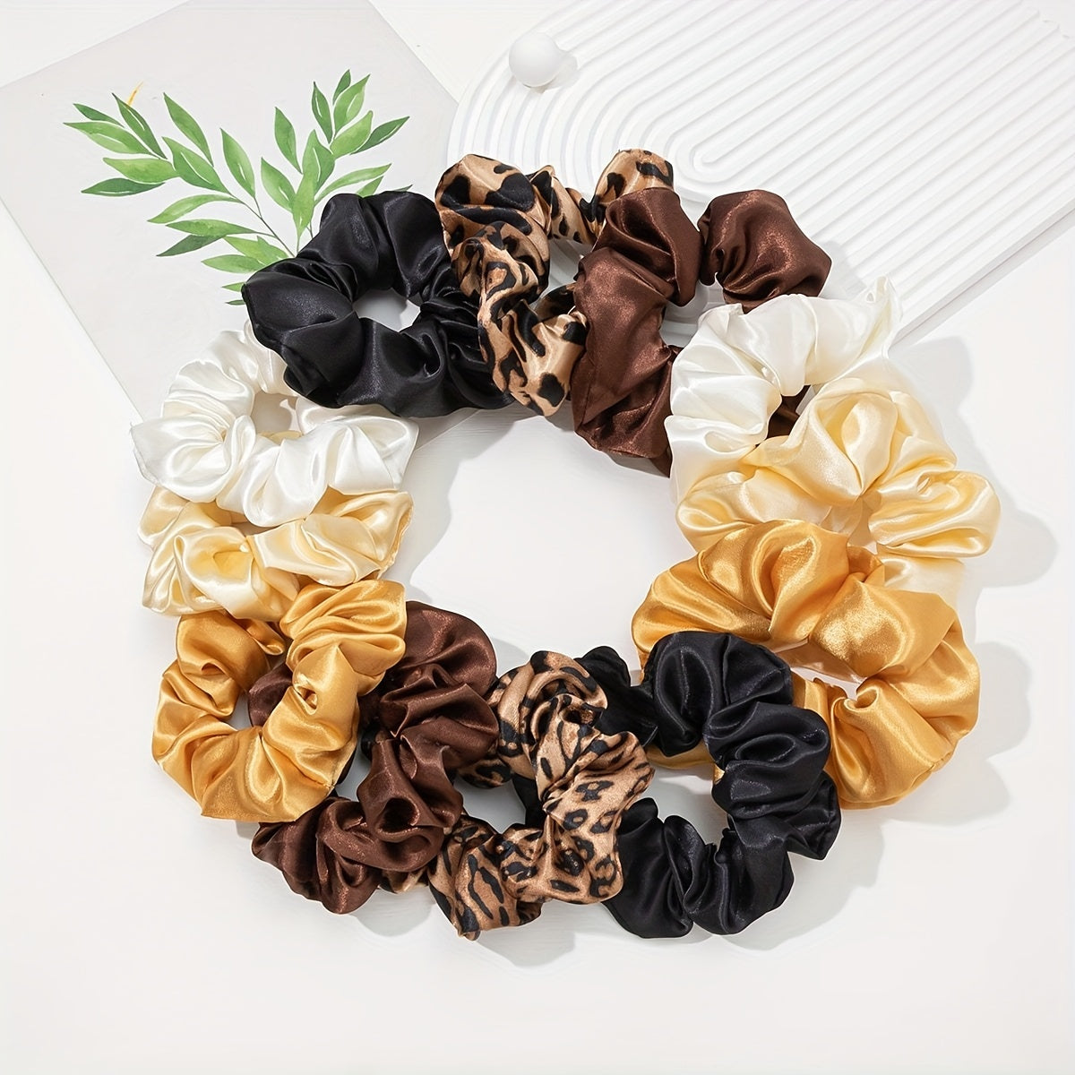 12pcs Leopard Print Scrunchie Hair Tie Y2K Hair Rope Accessory