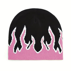 Flame Pattern Knitted Hat for Men and Women