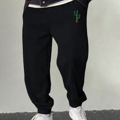 Men's Cactus Print Joggers Stretch Sweatpants