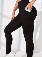 Women's High Waist Cropped Pants with Side Pockets for Yoga