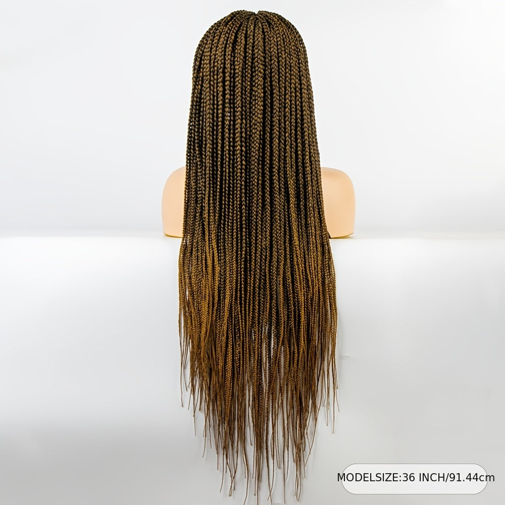 91 44 Cm Long Braided Synthetic Wigs Box Braided Knotless Cornrow Long Hair