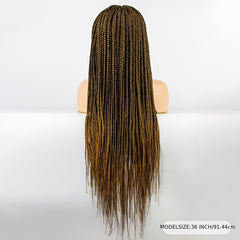 91 44 Cm Long Braided Synthetic Wigs Box Braided Knotless Cornrow Long Hair