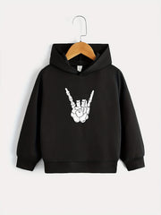 2pcs Boys Letter Print Hooded Sweatshirt Spring Fall Kids Clothing