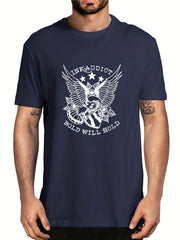 Men's Bold Letter Print T-shirt for Summer