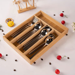 Bamboo Storage Tray 5 Compartment Organizer