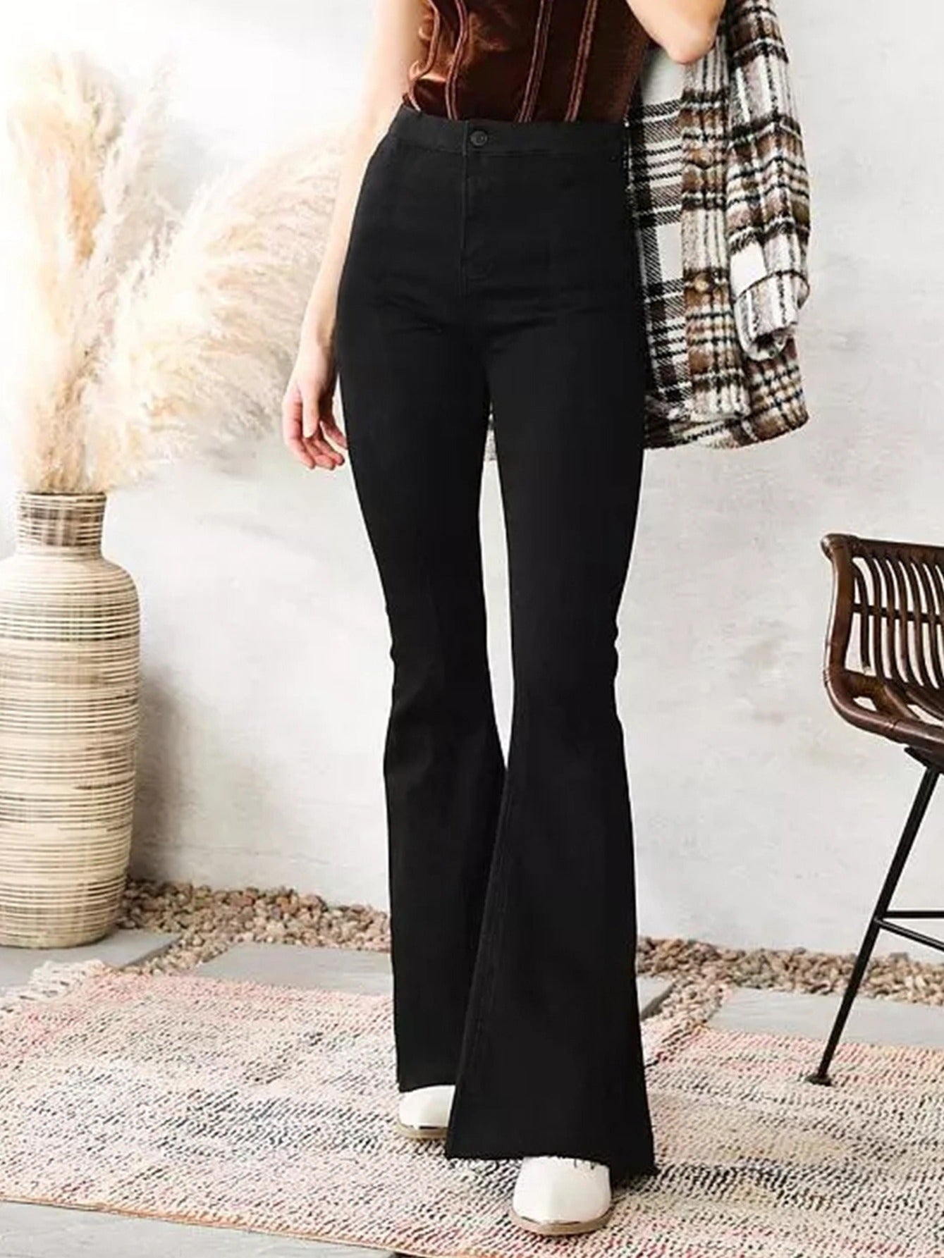 High Waist Wide Leg Denim Pants Flared Jeans