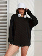 Casual Drop Shoulder Crew Neck Sweatshirt