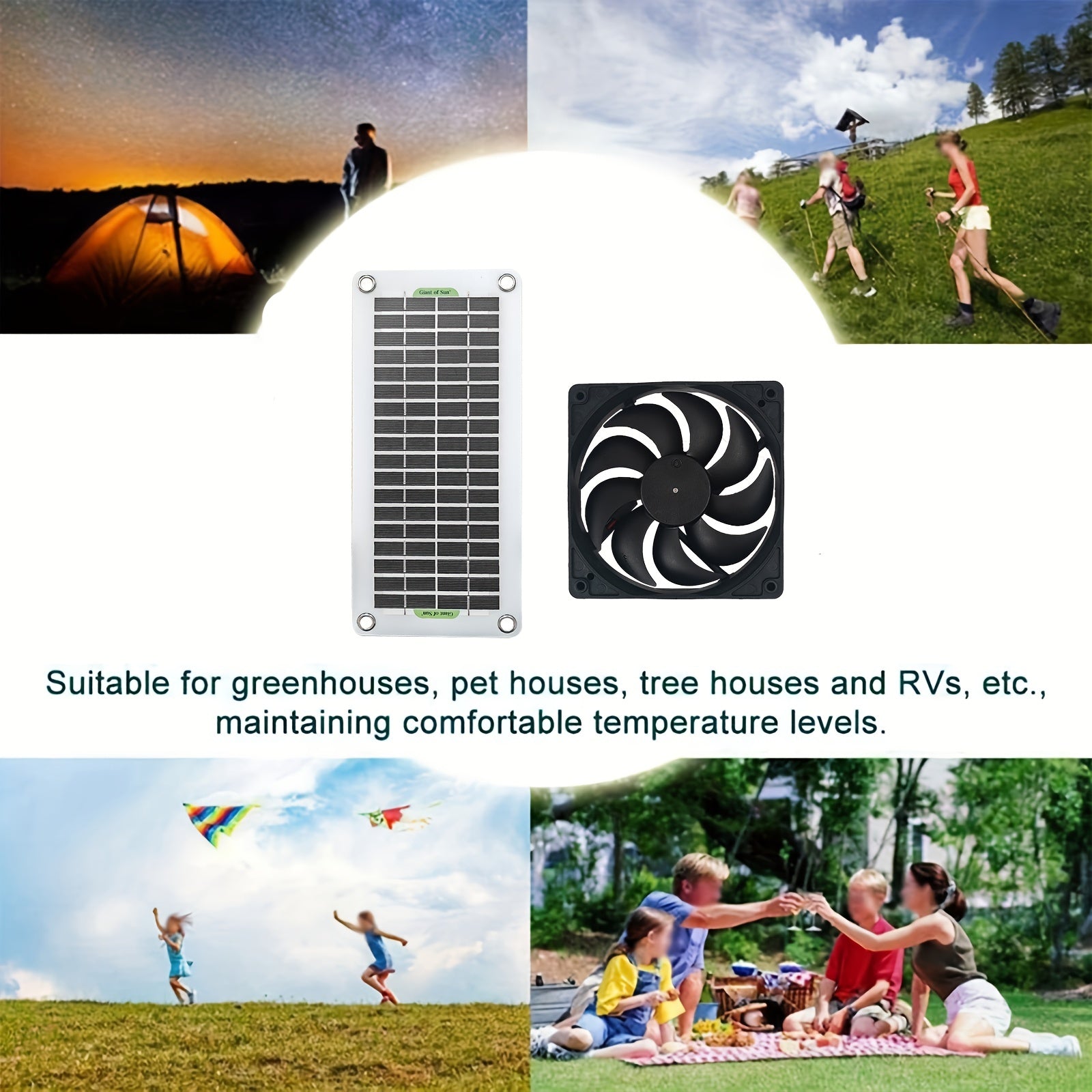 30W Solar Exhaust Fan Waterproof Durable Lightweight Easy to Use