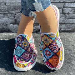 Geometric Pattern Flat Shoes Women's Lightweight Walking Shoes