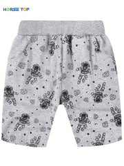 Boys Dinosaur Print Elastic Waist Casual Shorts Kids Summer Clothes