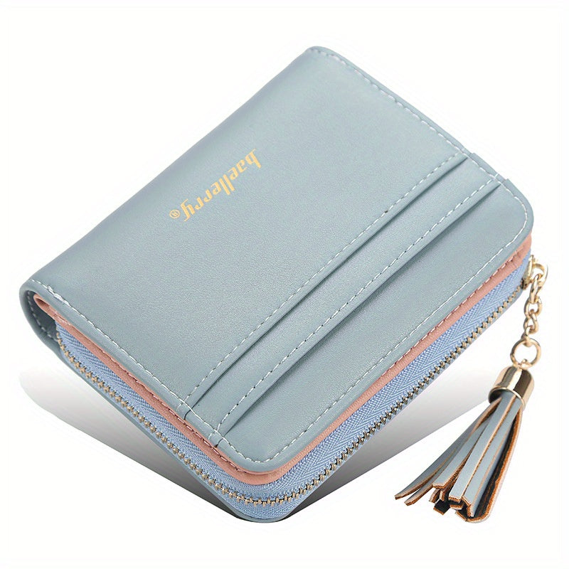 Girls Short Wallet Zipper Tassel Coin Purse Multiple Card Slots Wallet