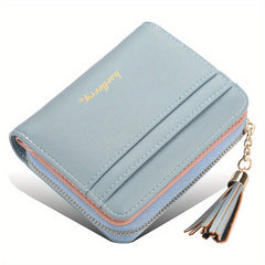 Girls Short Wallet Zipper Tassel Coin Purse Multiple Card Slots Wallet