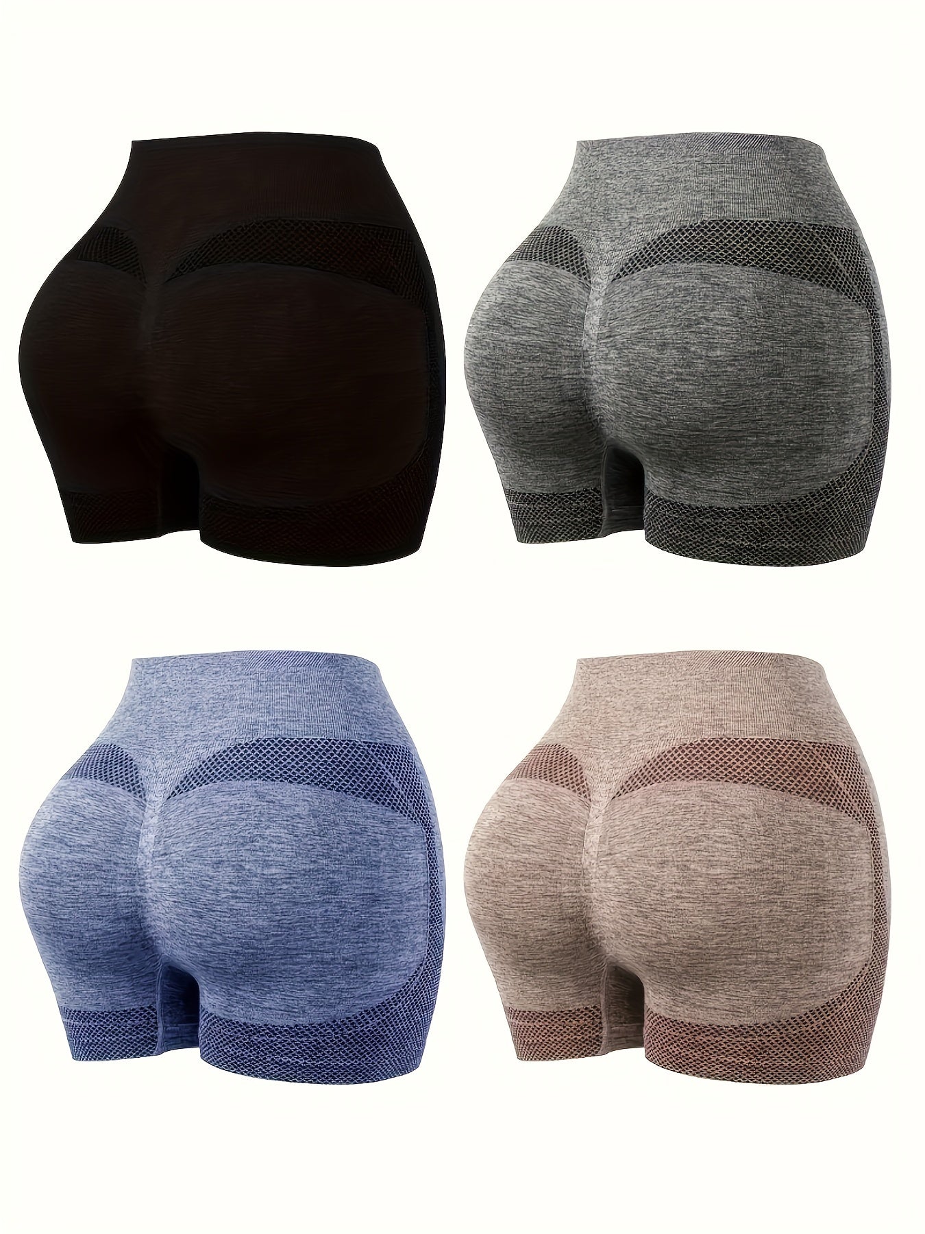 4pcs Quick Dry Fitness Shorts Seamless High Waist Tummy Control Yoga Leggings