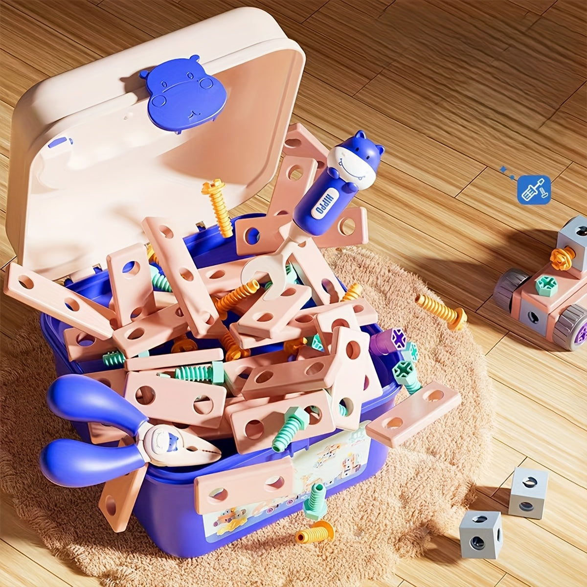 DIY Screw Bolt Puzzle Building Blocks Assembly Toolbox