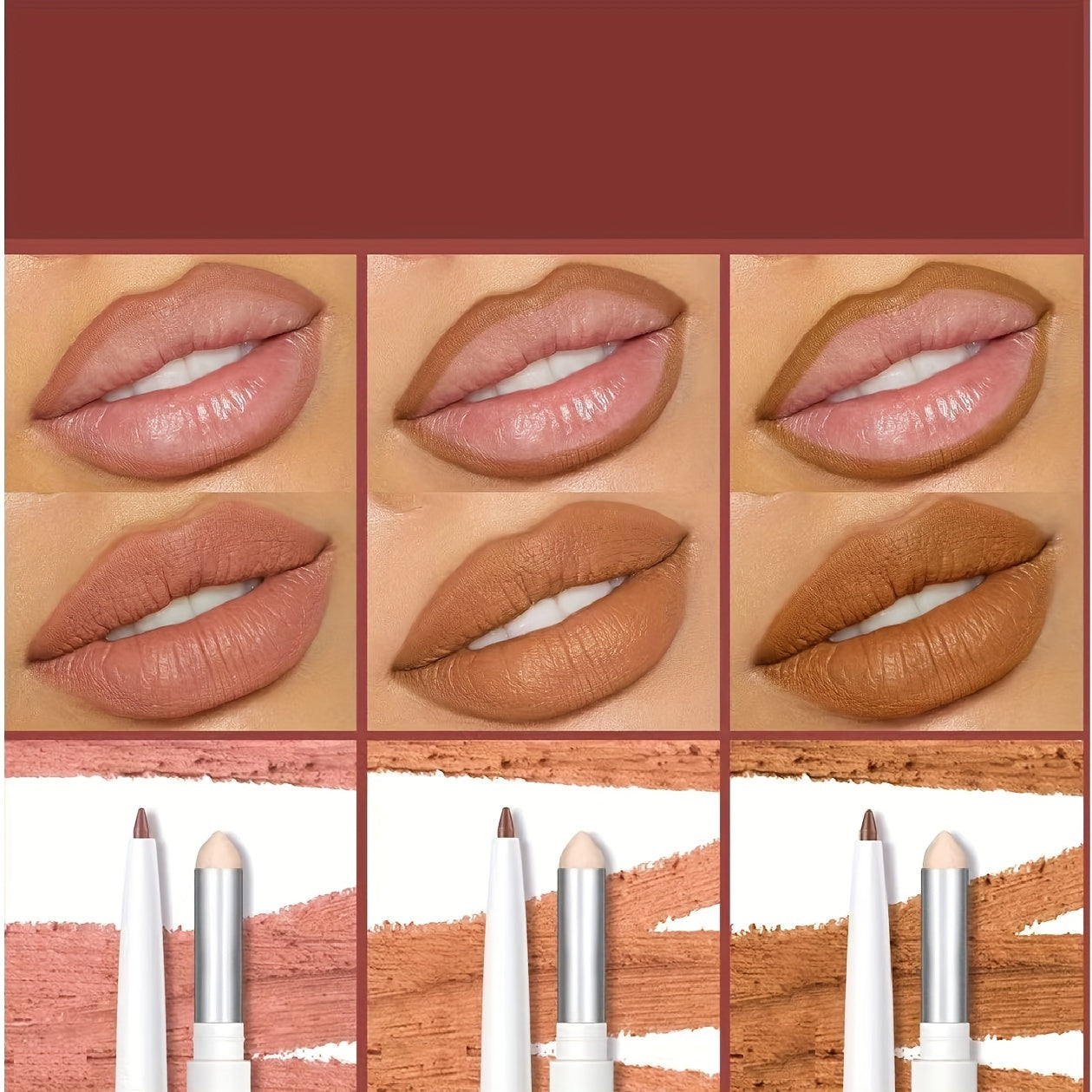Brown Matte Lip Liner Waterproof Long Lasting Lipstick