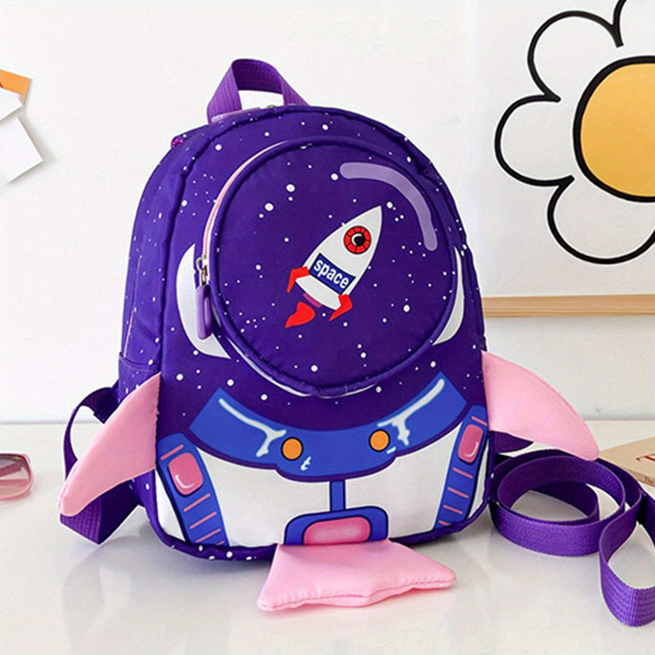 Space Rocket Kids Backpack with Rein