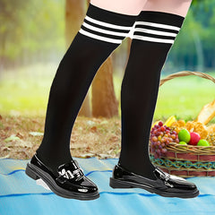 6 Pairs Knee High Socks Thigh High Over Knee Stockings Mixed Colors