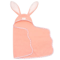 Pink Bunny Ear Doll Blanket Plush Bedding 30x35 with Star Moon Rainbow Designs