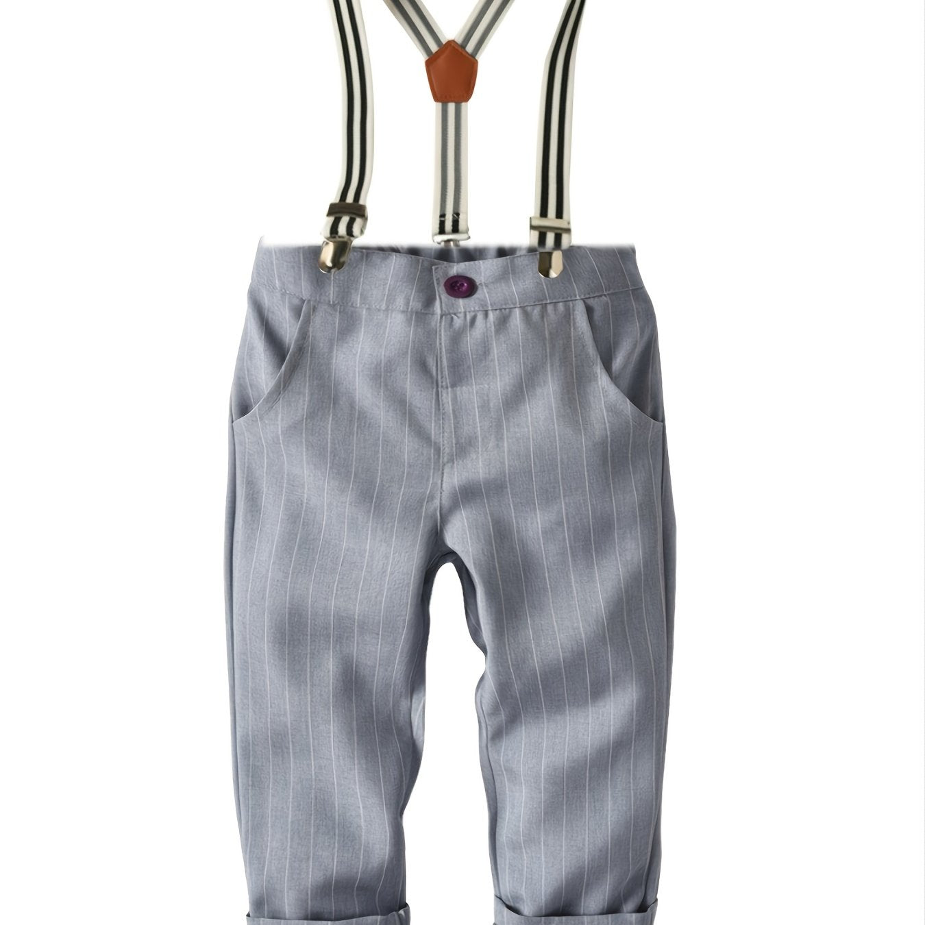 Stripped Pants With Suspenders for Kids