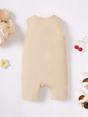 Baby Casual Plain Sleeveless Romper Jumpsuit