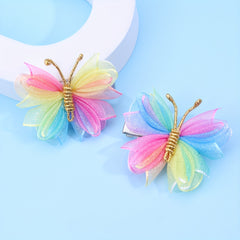 2pcs Cartoon Mesh Butterfly Hair Clips for Baby Girls