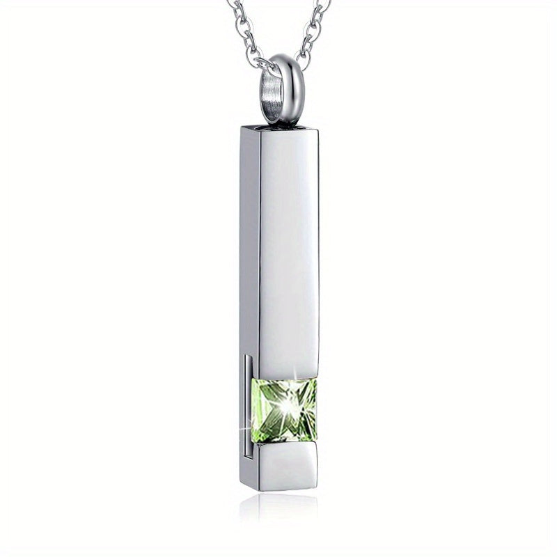 Green Crystal Urn Necklace Stylish Cremation Jewelry Keepsake