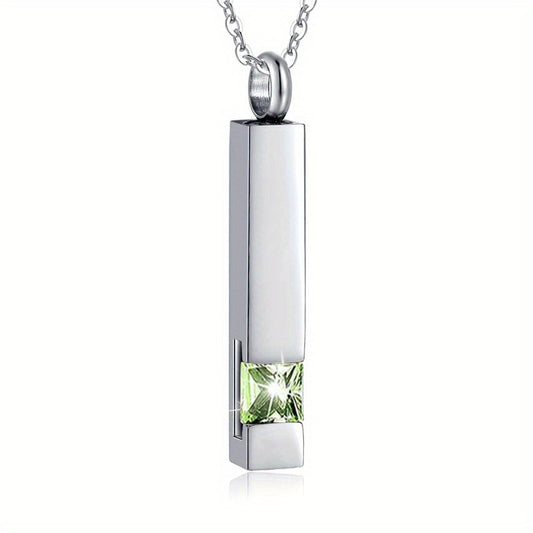 Green Crystal Urn Necklace Stylish Cremation Jewelry Keepsake