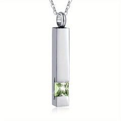 Green Crystal Urn Necklace Stylish Cremation Jewelry Keepsake