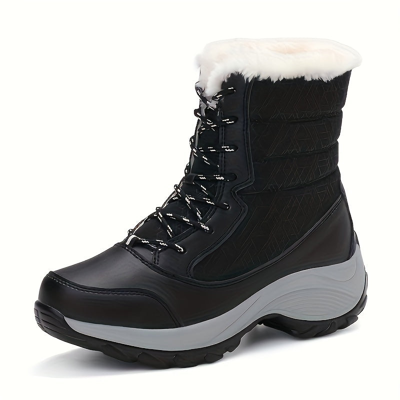 Fur Lined Thermal Snow Boots High Top Keep Warm No Slip Winter Boots