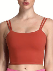 Women's Twist Back Sports Bra Padded Backless Yoga Crop Tank Top