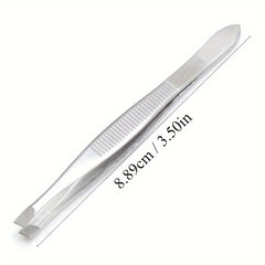 6pcs Stainless Steel Flat Tip Tweezers For Women Eyebrow Tweezers