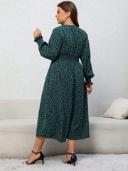 Dalmatian Print Flounce-Sleeve Maxi Dress