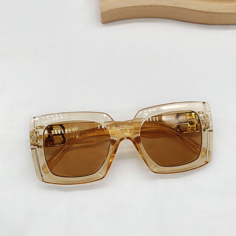 Vintage Square Sunglasses Large Frame Glasses B Letter