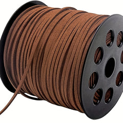 2 6mm Suede Cord 100 Yard Flat Faux Leather Brown