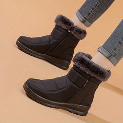 Women's Side Zip Snow Boots Plush Inner Thermal Ankle Boots Non Slip