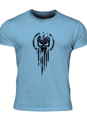 Vintage Skull Graphic T-Shirt for Men Comfortable Crew Neck Tee