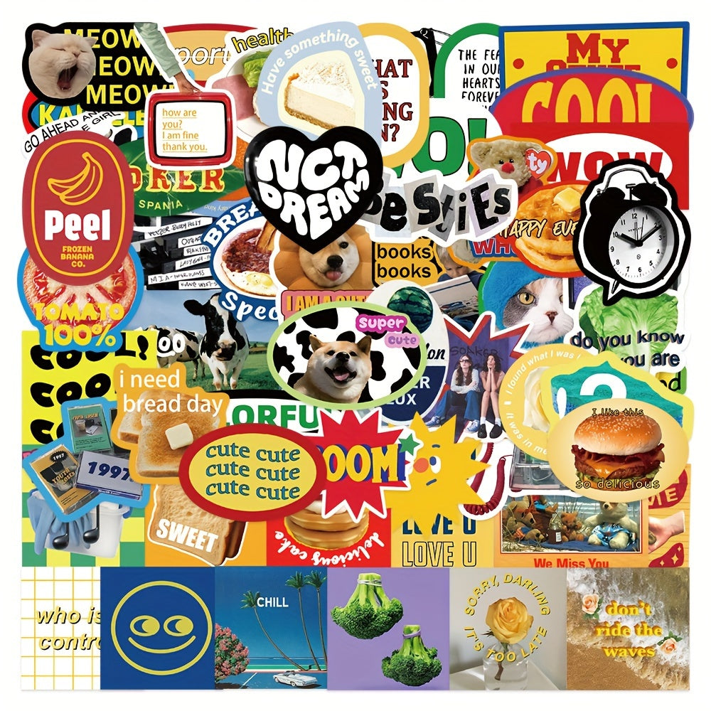 60pcs Graffiti Stickers Laptop Helmet Cup Waterproof Decoration Stickers