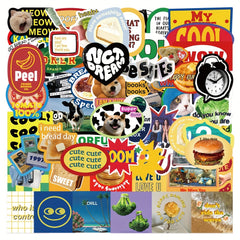 60pcs Graffiti Stickers Laptop Helmet Cup Waterproof Decoration Stickers